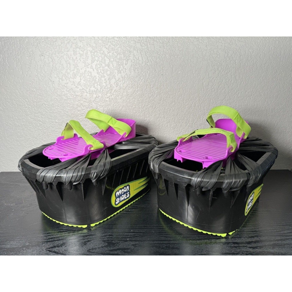 Moon Shoes Anti-Gravity Trampoline Big Time Toys Purple & Black Bounce EUC